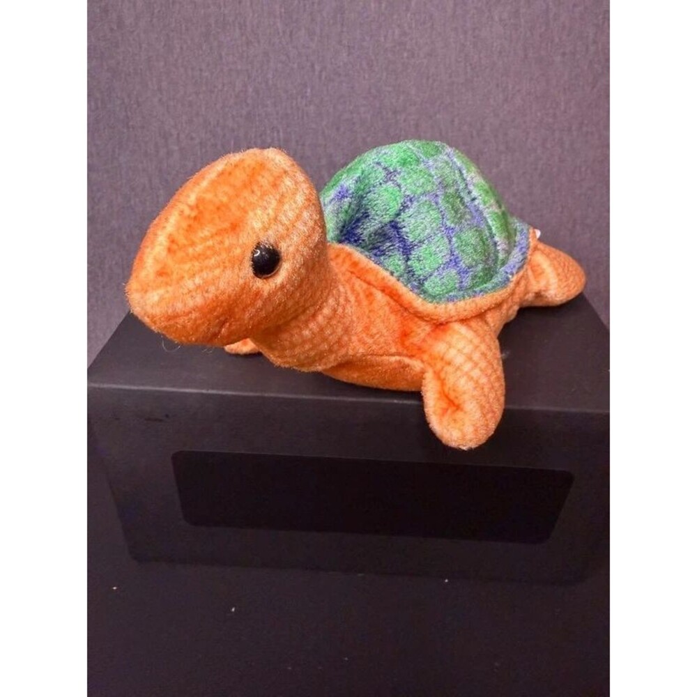 Ty Peekaboo Turtle Beanie Baby 2000 Orange Green No Hang Tag